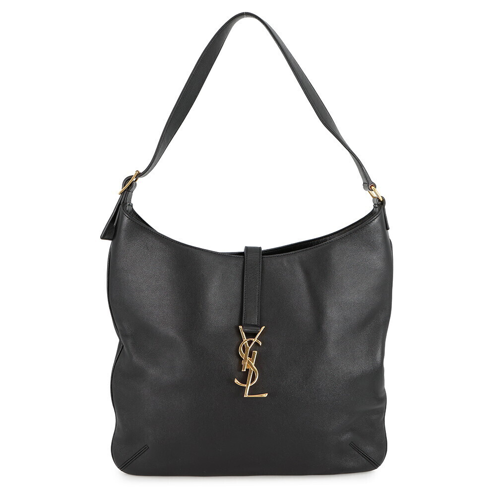 Saint Laurent Paris Shoulder Bag Hobo Leather Black